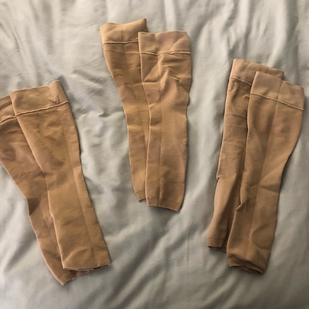Open toe compression knee highs